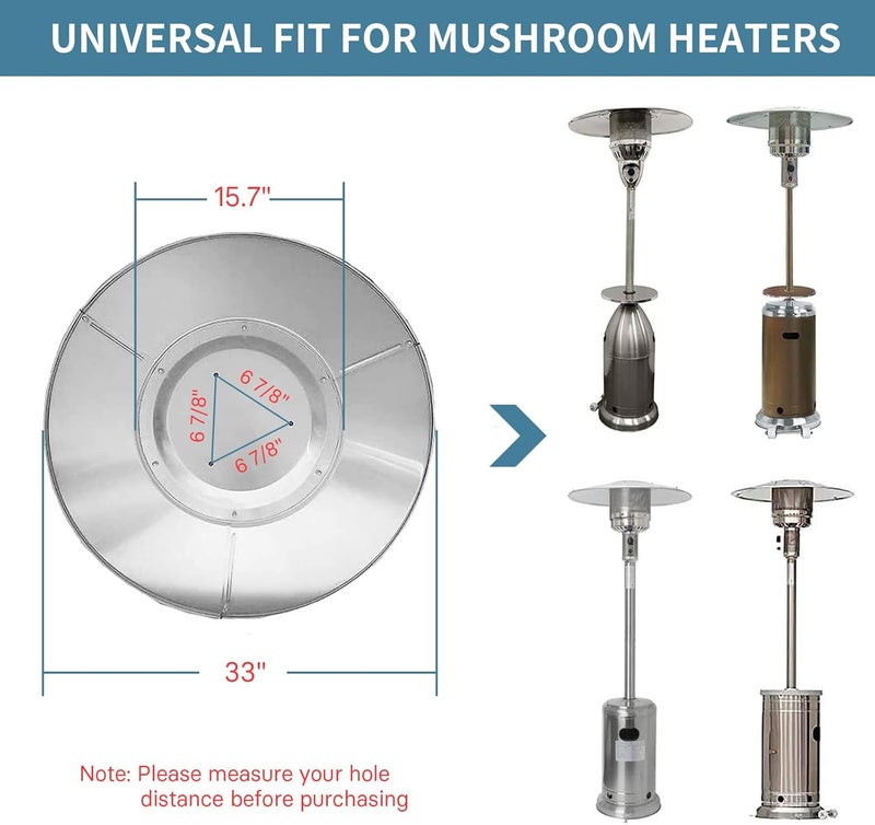 Kisworm 2 Units Patio Heater Heat Reflector Shield, Replacement Dome Part for Outdoor Heaters - Image 2