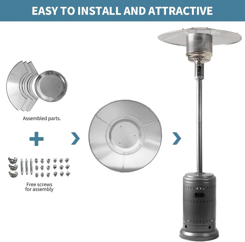 Kisworm 2 Units Patio Heater Heat Reflector Shield, Replacement Dome Part for Outdoor Heaters - Image 3