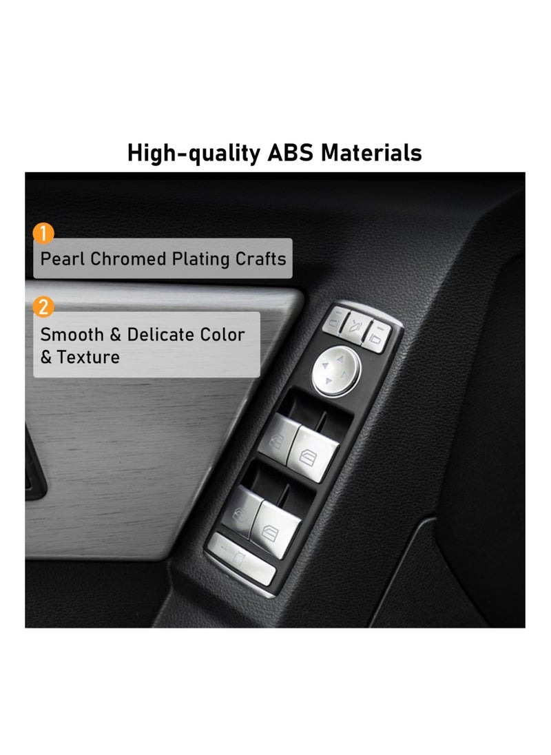 SYOSI - Inner Door Power Window Switch Button Covers Trim Sticker, Replacement Compatible with Mercedes Benz A B C E G GLA CLA GLK GL ML GLE Class W204 W212 W246 W166 X166 X204, for Tesla Modle X S 14 PCS - Image 1