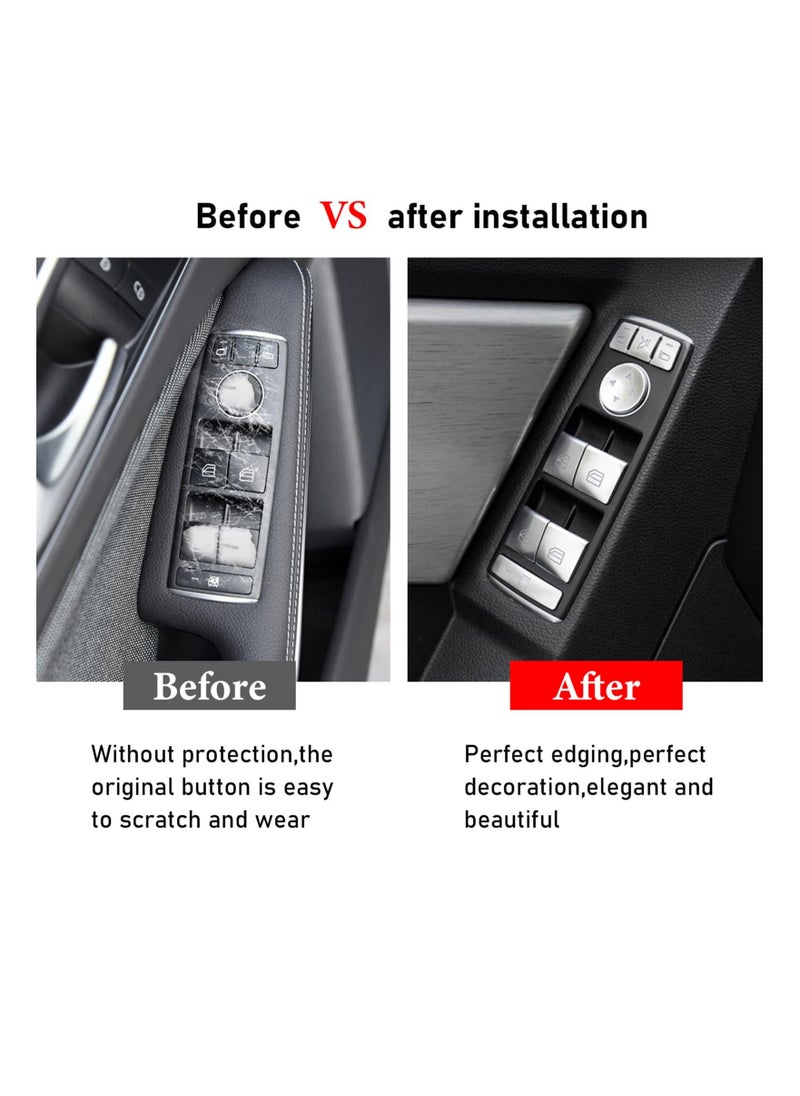 SYOSI - Inner Door Power Window Switch Button Covers Trim Sticker, Replacement Compatible with Mercedes Benz A B C E G GLA CLA GLK GL ML GLE Class W204 W212 W246 W166 X166 X204, for Tesla Modle X S 14 PCS - Image 1
