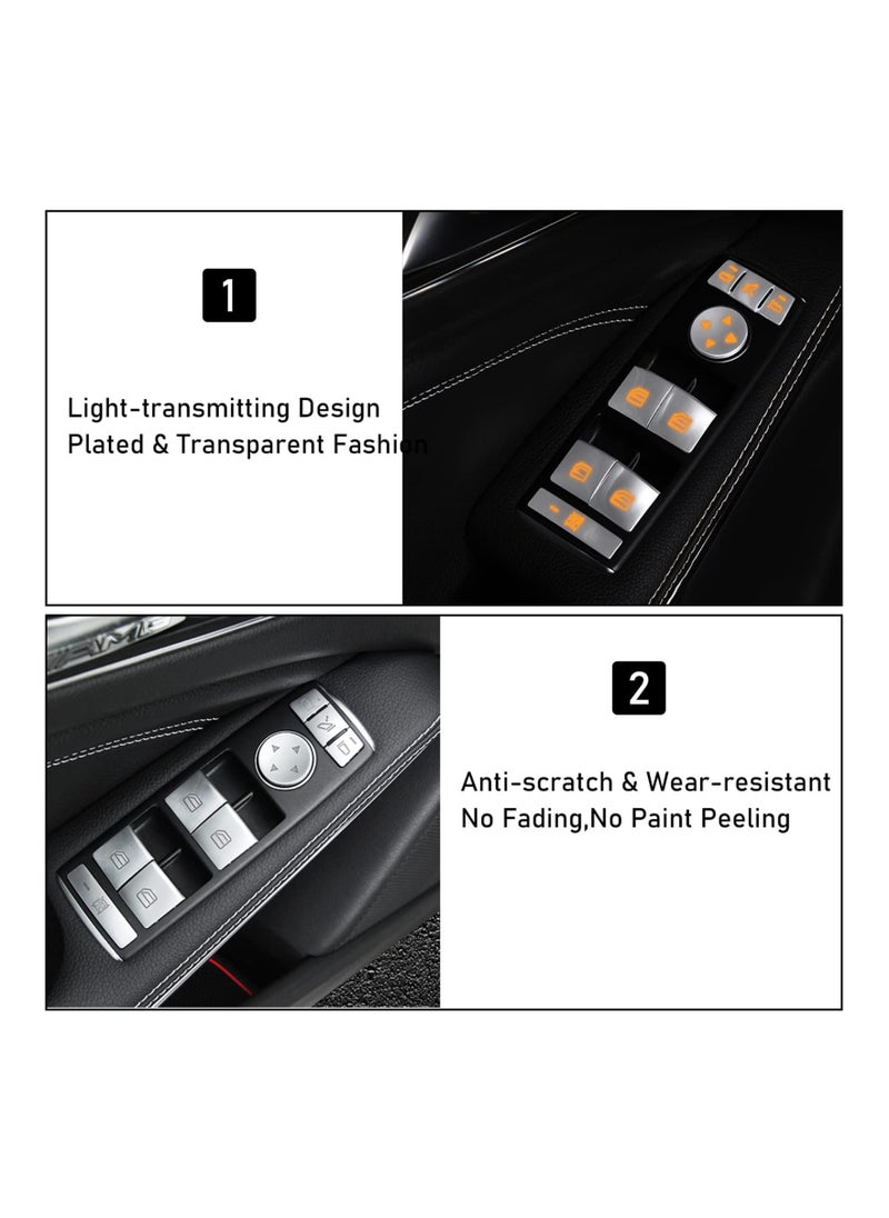SYOSI - Inner Door Power Window Switch Button Covers Trim Sticker, Replacement Compatible with Mercedes Benz A B C E G GLA CLA GLK GL ML GLE Class W204 W212 W246 W166 X166 X204, for Tesla Modle X S 14 PCS - Image 1