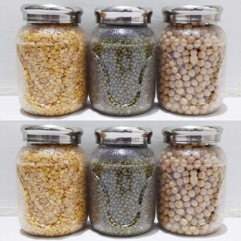 Woolco Bright Shine Milky Way Plastic Premium Storage Jars Container Set 6 600 - Image 1