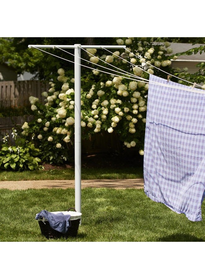Household Essentials Outdoor Clothesline, 86 inches high, 46 inches wide, and 3 inches deep 3-inch diameter post, White - Image 2