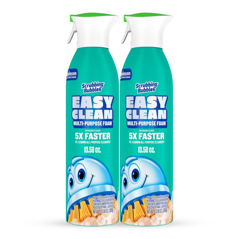 Scrubbing Bubbles Easy Clean Foaming Multipurpose Bathroom Cleaner, Continuous Spray Bottle, Fast Acting Foam, 13.58 Ounce (Pack of 2) - Image 1
