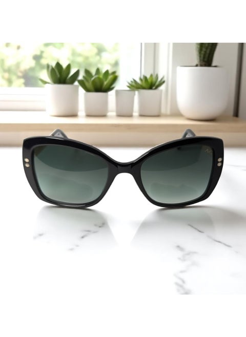 Authentic Armando Cavelli sunglasses, crafted from carefully selected premium acetate for a luxurious look and longevity with extensive use. This model combines modernity and classic style, with a raw black acetate front and golden -plated metal temples to complete your luxury look. Comes with premium polymer lenses offer UV400 protection in a gradient dark green