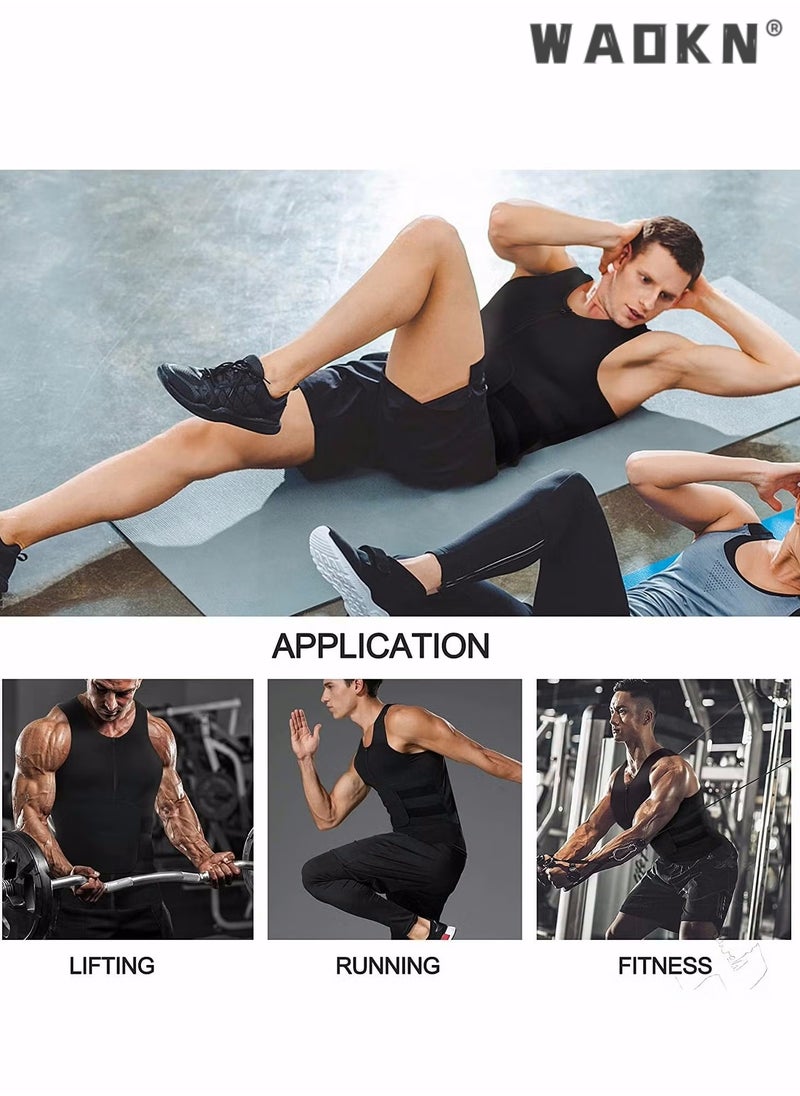 WAOKN - Men Body Shaper Waist Trainer Belt Your Belly Sweat Vest Slimming Underwear Weight Loss Shirt Fat Burner Workout Tank Tops Shaper Belly Reducing Shapewear Burn Fat Shirt Trimmer Belt - Image 1