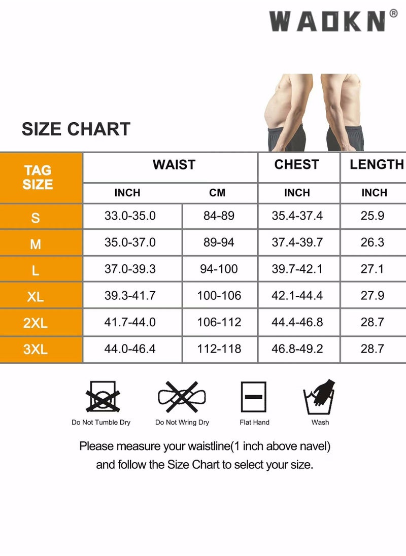 WAOKN - Men Body Shaper Waist Trainer Belt Your Belly Sweat Vest Slimming Underwear Weight Loss Shirt Fat Burner Workout Tank Tops Shaper Belly Reducing Shapewear Burn Fat Shirt Trimmer Belt - Image 1