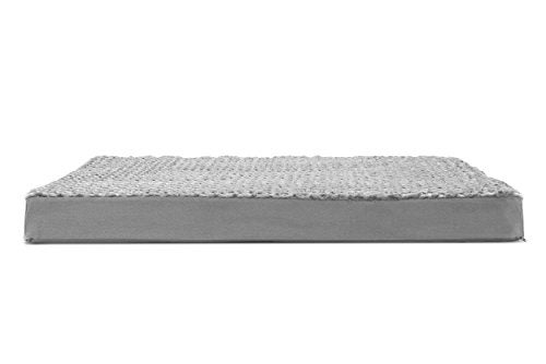 Furhaven Cooling Gel Dog Bed for Large Dogs w Removable Washable Cover For Dogs Up to 95 lbs Ultra Plush Faux Fur Suede Mattress Gray JumboXXL - Image 1
