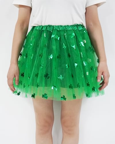 WINROLA Adult Women St. Patrick’s Day Green Tutu Skirt Teens Shamrock Tulle Tutu Dress-Up Irish Party Clover Tutu Costumes - Image 2