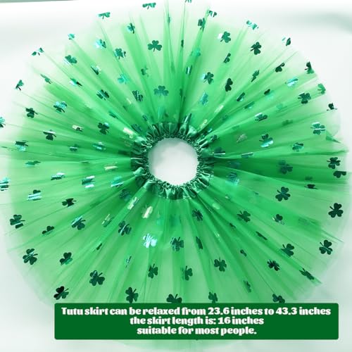 WINROLA Adult Women St. Patrick’s Day Green Tutu Skirt Teens Shamrock Tulle Tutu Dress-Up Irish Party Clover Tutu Costumes - Image 4