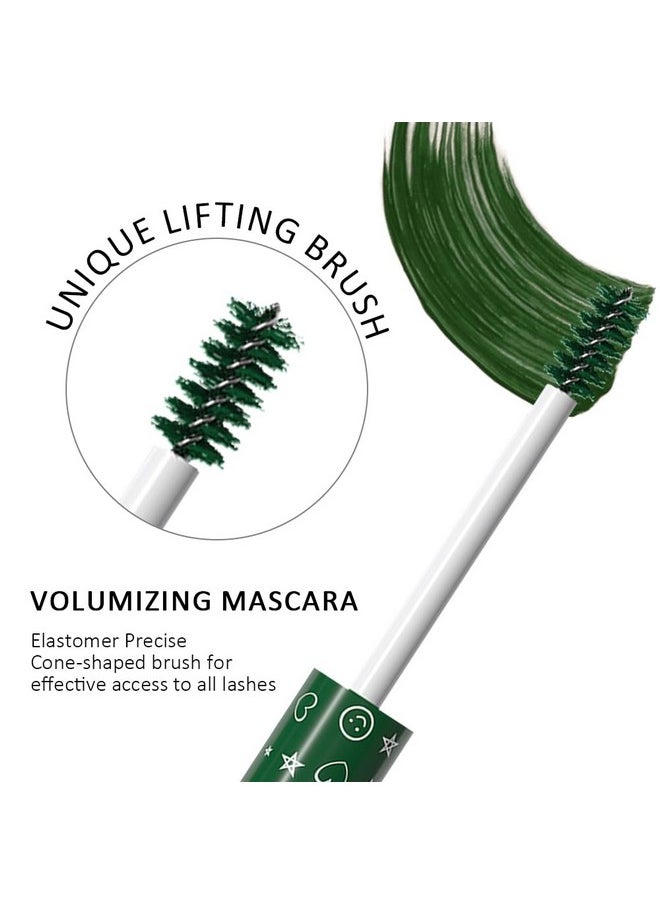 AMY'S DIARY Green Lash Mascara, Waterproof Long lasting Charming Voluminous Cruelty Free Vegan Green Eye Makeup (Green)  - Image 3