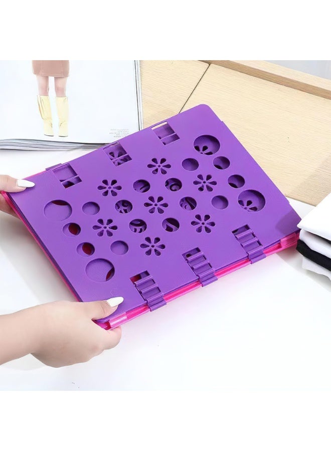 Generic Version 3 T-Shirt Folding Board Durable Flip Fold Clothes Folder Save Time Easy to Fast Plastic Clothes Folding Boards for Adults (Pink Purple) - Image 4