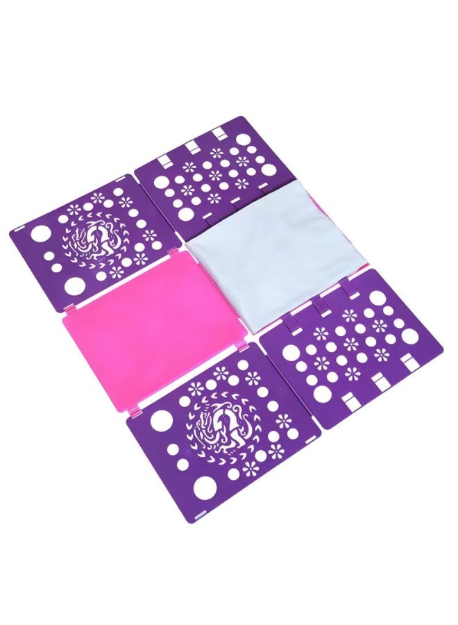 Generic Version 3 T-Shirt Folding Board Durable Flip Fold Clothes Folder Save Time Easy to Fast Plastic Clothes Folding Boards for Adults (Pink Purple) - Image 2