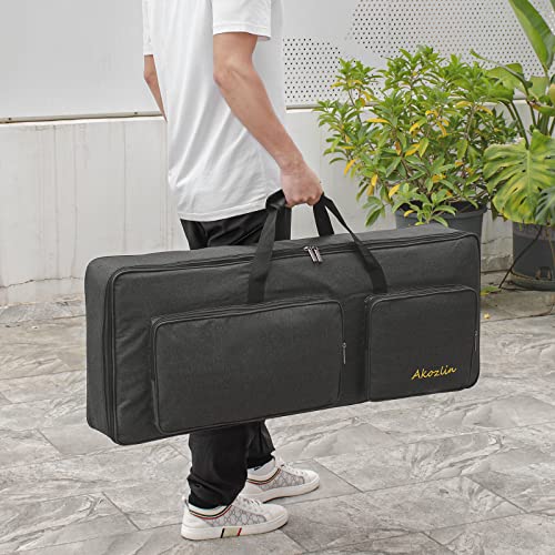 AKOZLIN 49-Key Keyboard Gig Bag 34"×13"×4" Portable Electric Piano Case Foldable Bag For 49-Note Keyboard - Image 4