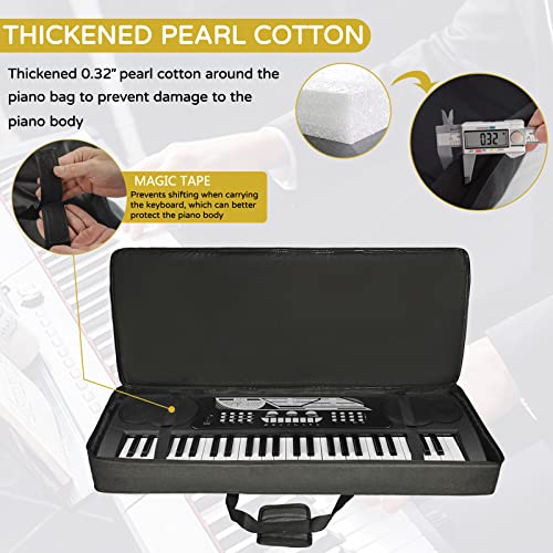 AKOZLIN 49-Key Keyboard Gig Bag 34"×13"×4" Portable Electric Piano Case Foldable Bag For 49-Note Keyboard - Image 3