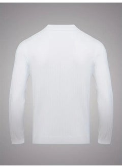 Cool Tarz Cool Style White Men's Polo Collar Ribbed Knitwear Sweater  - Image 5