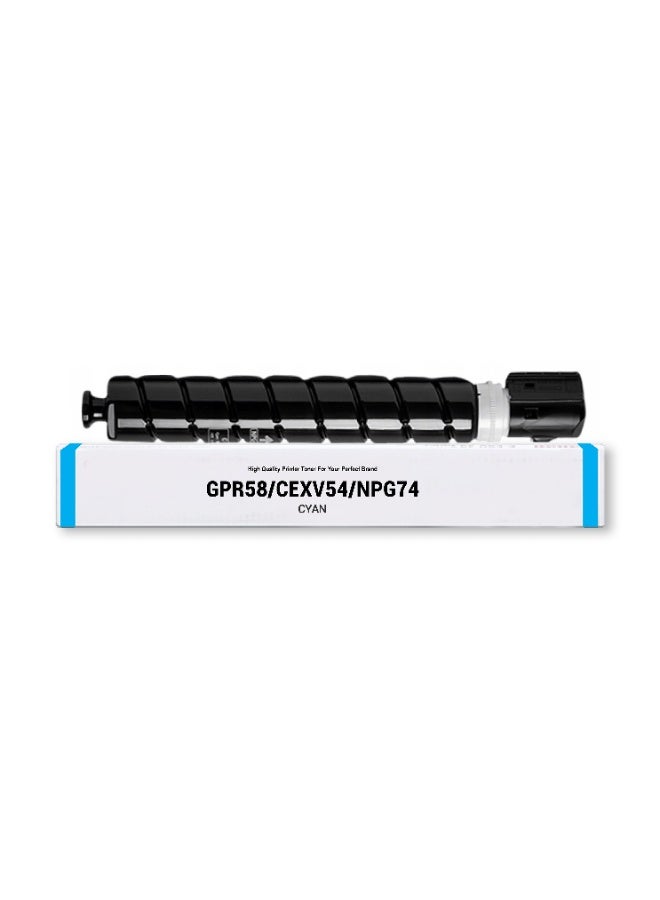 خرطوشة حبر CEXV54 متوافقة ممتازة للاستخدام مع طابعات كانون في Image Runner - IR Adv C3025 C3125 C3226 (سماوي) - Image 1