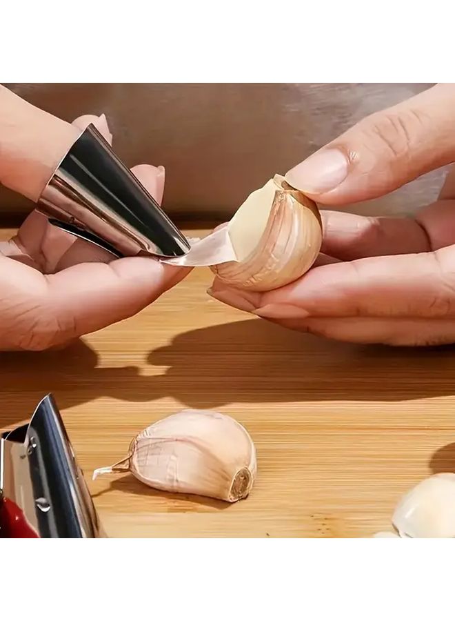 Stainless Steel Kitchen Finger Cots 1pc 2 In 1 Garlic Peeler Ginger Scraper Dishwasher Safe - Image 5