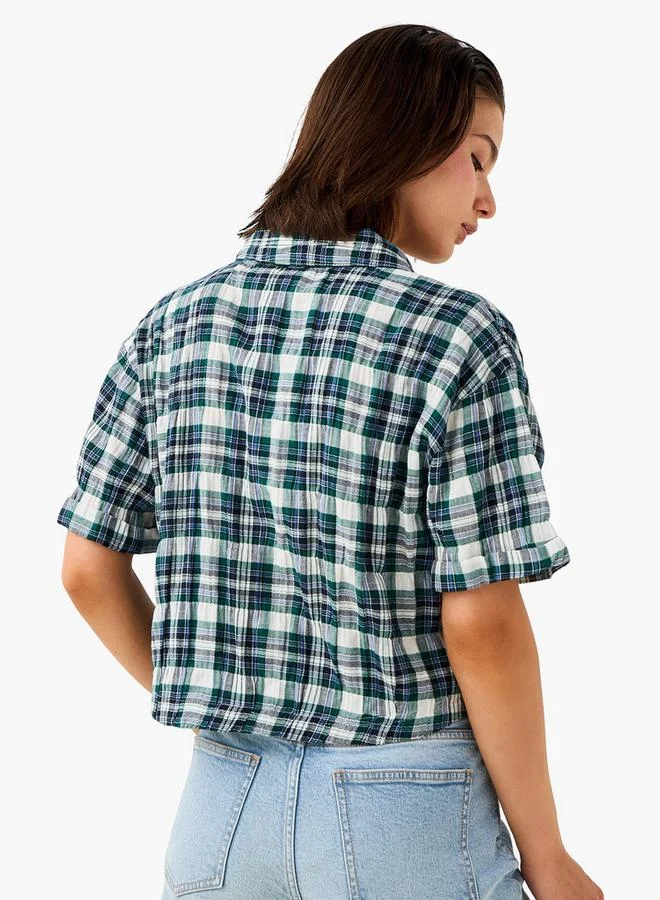 لي كوبر قميص لي كوبر كاروهات بياقة بقصة عادية