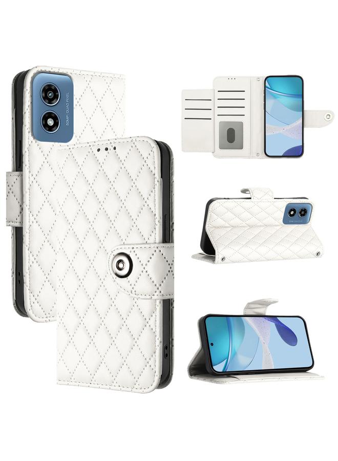 S-TOP Case For Motorola Moto G 5G 2024 Global Rhombic Texture Flip Leather Phone Case with Lanyard - Image 1