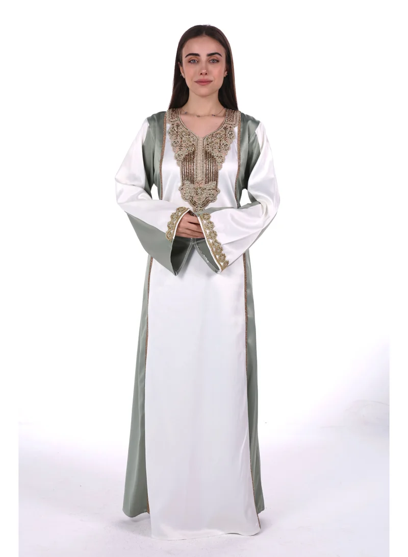 AL BENT AL SHARQIEH women satin jalabiya dress