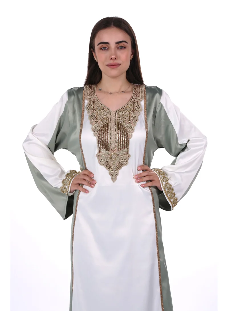 AL BENT AL SHARQIEH green women satin jalabiya dress for Women | Best Price UAE