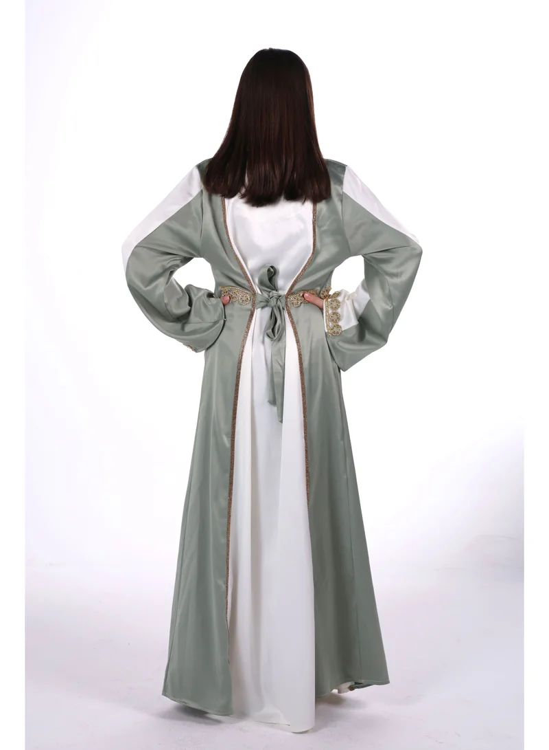 AL BENT AL SHARQIEH green women satin jalabiya dress for Women | Best Price UAE