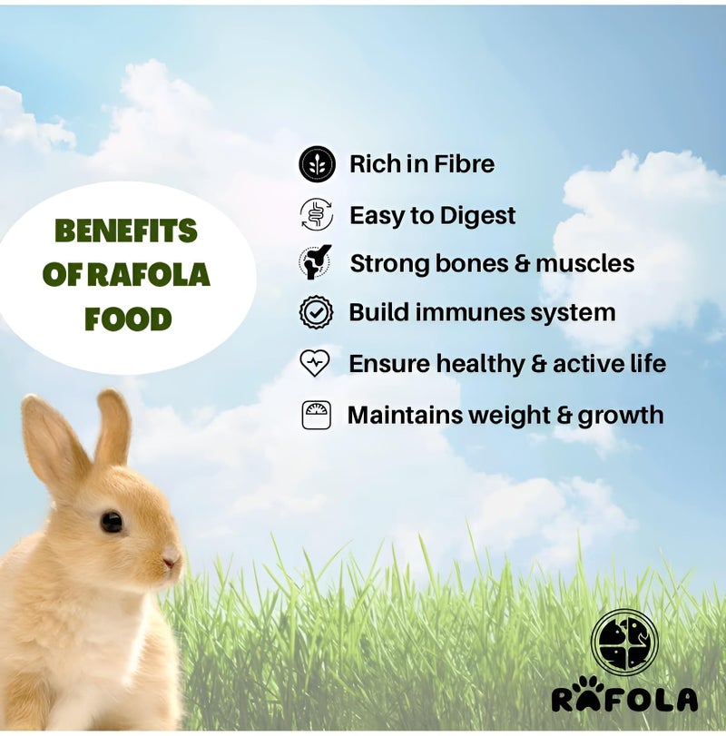 RAFOLA Premium Rabbit Food-High Fiber Blend With Alfalfa, & Nutritious Vegetables-All Natural Pellets For Adult Rabbits, 1 Kg - Image 2