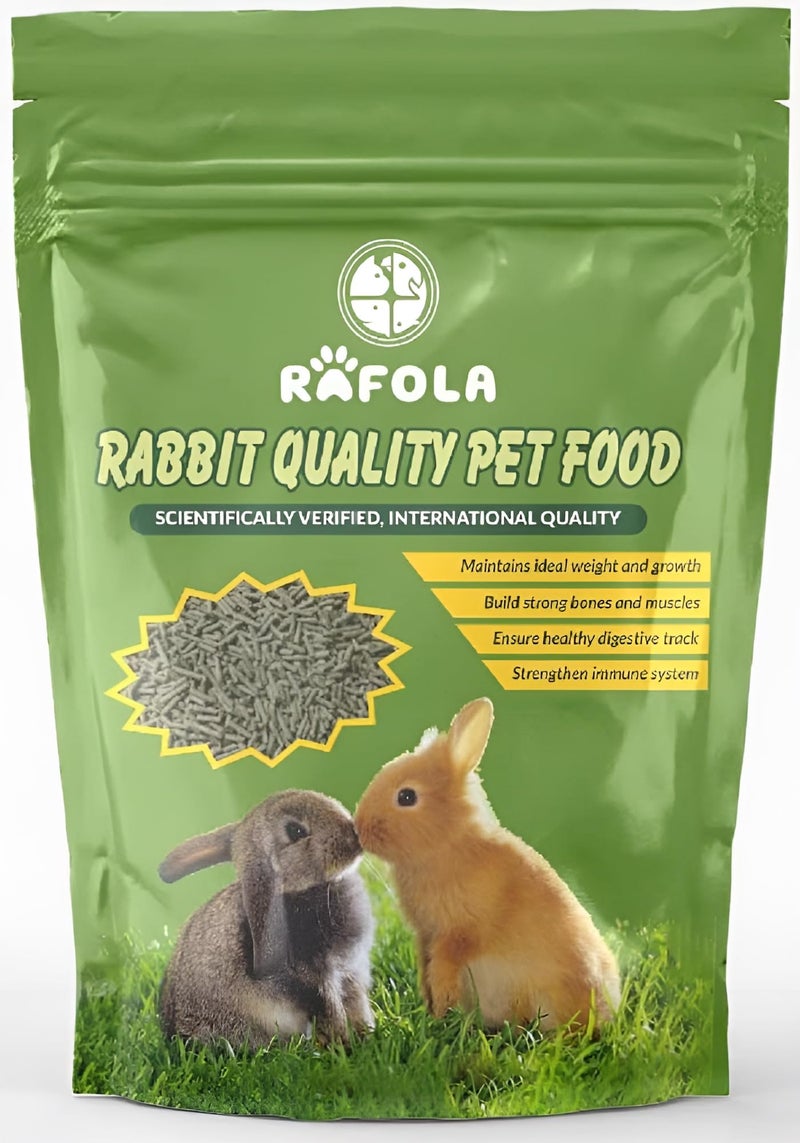 RAFOLA Premium Rabbit Food-High Fiber Blend With Alfalfa, & Nutritious Vegetables-All Natural Pellets For Adult Rabbits, 1 Kg - Image 1