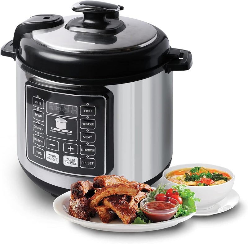 جليفار طنجرة ضغط متعددة الوظائف - طنجرة ذكية رقمية - 10 برامج طهي في 1، مؤقت تأخير، شاشة LED، وجبات سريعة، تصميم سهل التنظيف، مثالي لتحضير الوجبات والمطابخ المنزلية - Image 1