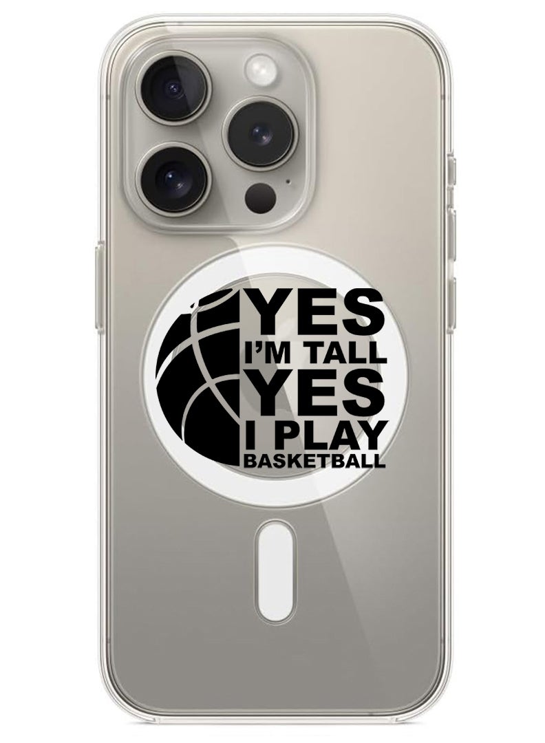 Theodor Magnetic Case for iPhone 15 Pro Max 6.7-inch Compatible with MagSafe Wireless Charging, Shockproof Phone Bumper Cover Basketball black copy - Image 1