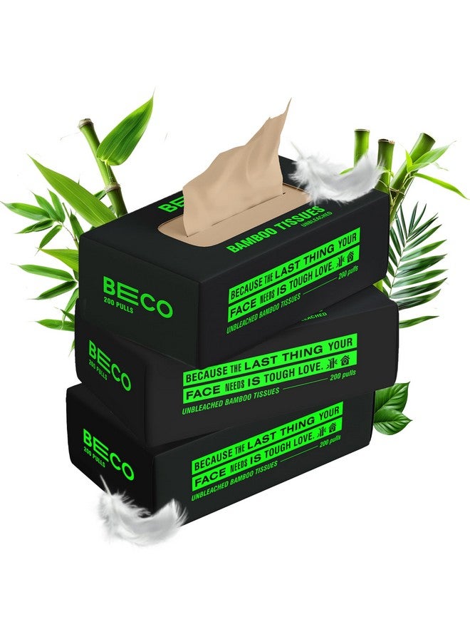 BECO Bamboo Super Soft 2-Ply Car Tissue Box| Facial Tissue-200 Pulls, Pack Of 1| 100% Natural & Ecofriendly - Image 1