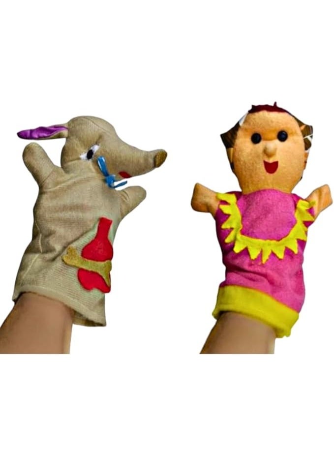 Interactive Soft Plush Assorted Character Hand Puppet for Storytelling, Role Play, and Early Learning Fun (Lily and the Wolf) - Image 3
