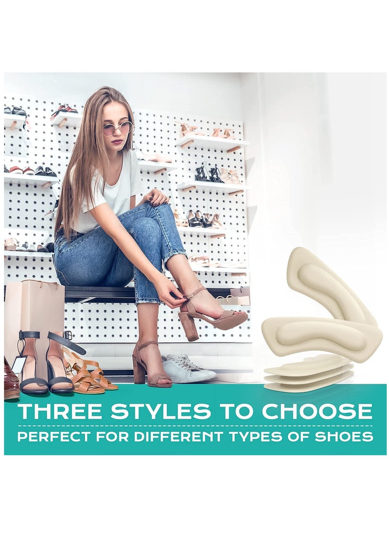 8 Pairs Heel Cushion Pad Shoe Grips Liner Insert for Shoes Too Big, Inserts Liners Loose Shoes, Preventing Slipping, Rubbing, Non-Slip