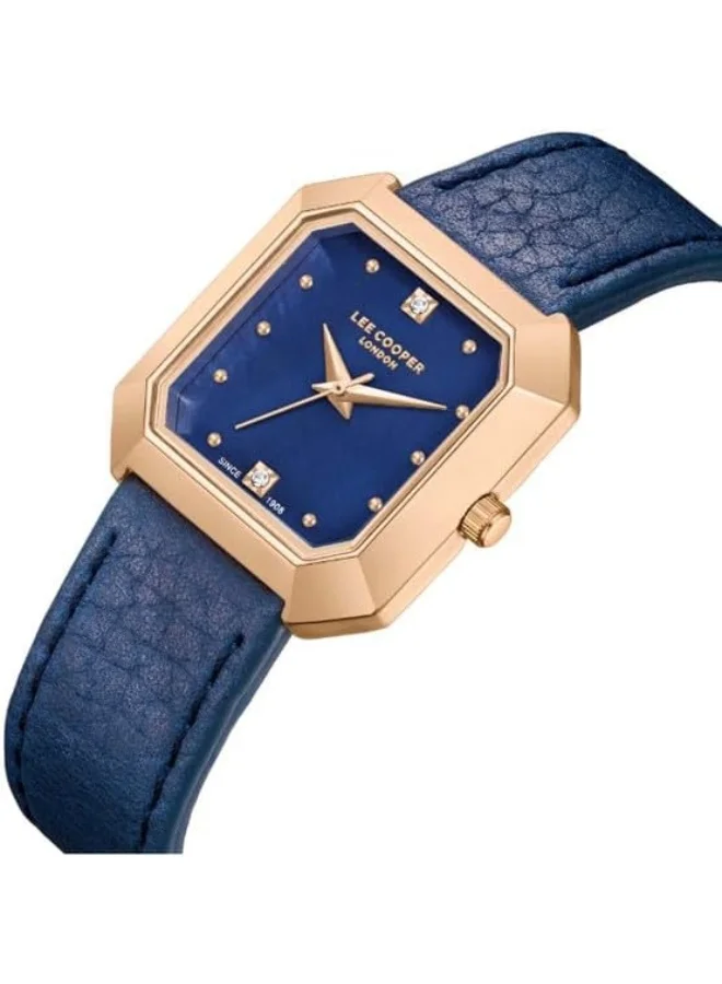 Lee Cooper LEE COOPER Women's Watch, Analog Display and Leather Strap - LC08028.499, Blue