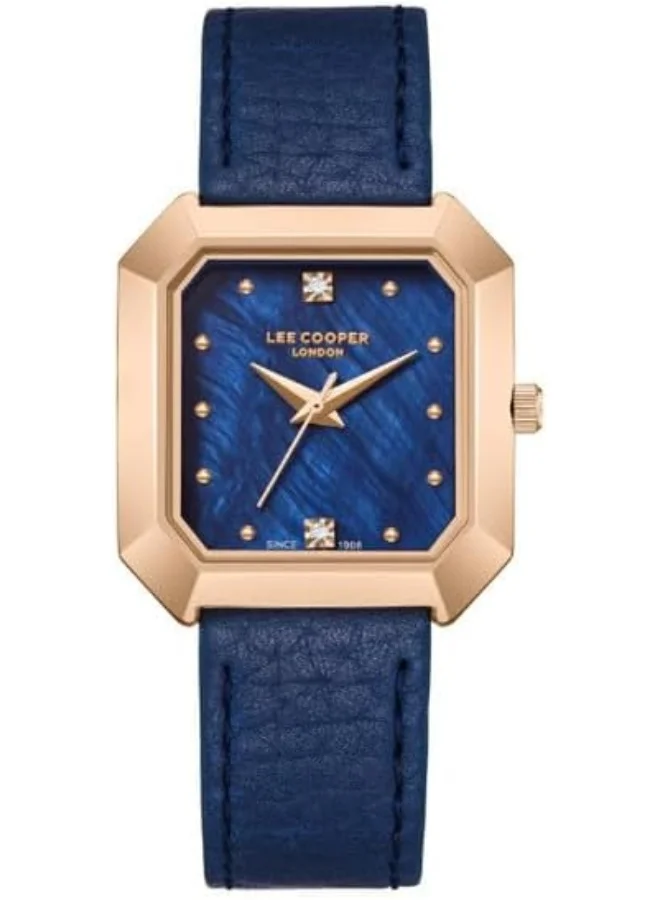 Lee Cooper LEE COOPER Women's Watch, Analog Display and Leather Strap - LC08028.499, Blue