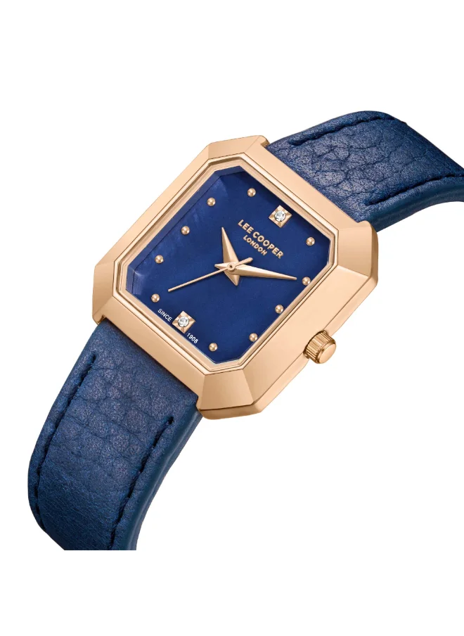 Lee Cooper Women's Watch, Analog Display and Leather Strap - LC08028.499, Blue