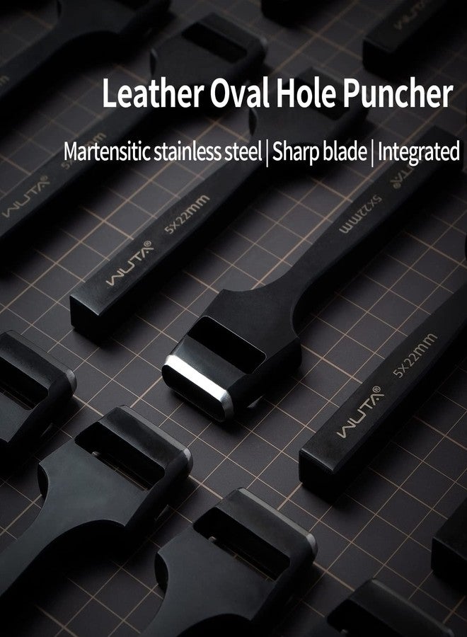 WUTA Leather Belt Hole Puncher Oval Cutter Strap Watch Band Flat Punches Heavy Duty Oblong Punching Tools for Leather Crafting (8 * 5mm) - Image 4