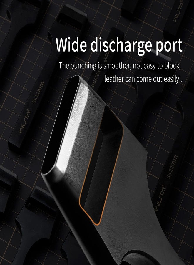 WUTA Leather Belt Hole Puncher Oval Cutter Strap Watch Band Flat Punches Heavy Duty Oblong Punching Tools for Leather Crafting (8 * 5mm) - Image 3