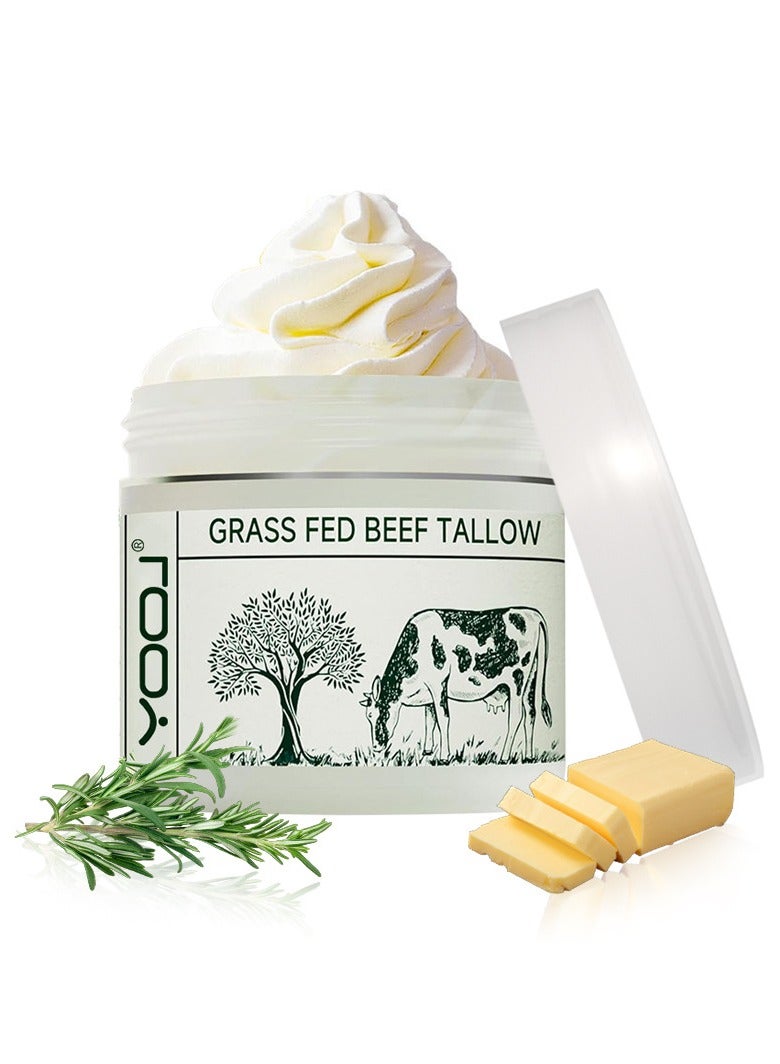 Beef Tallow Face Moisturizer, Unscented 100% Organic Grass-Fed Tallow, Whipped Face Cream & Body Lotion, Hydration & Skin Care for Sensitive Skin, 50g - Image 1