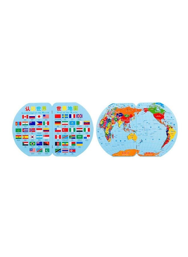 NIBEMINENT Wooden World Map With Country Flags Educational Game - Image 2