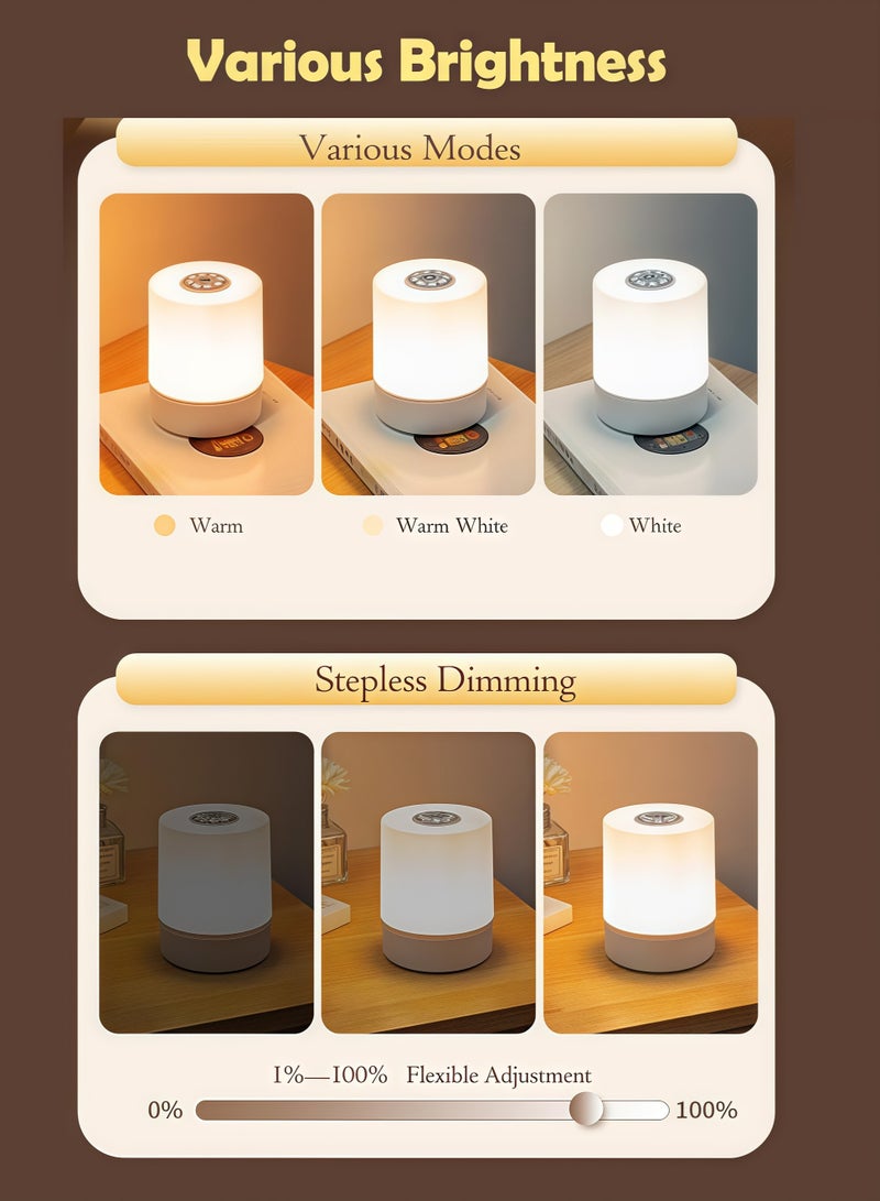 Rechargeable Touch Night Light, Dimmable LED Bedside Lamp (with Remote Control), USB Charging, 2400 mAh Battery, Long Battery Life, 3 Color Temperatures, Timer, Suitable for Bedroom, Dormitory and N  - Image 5