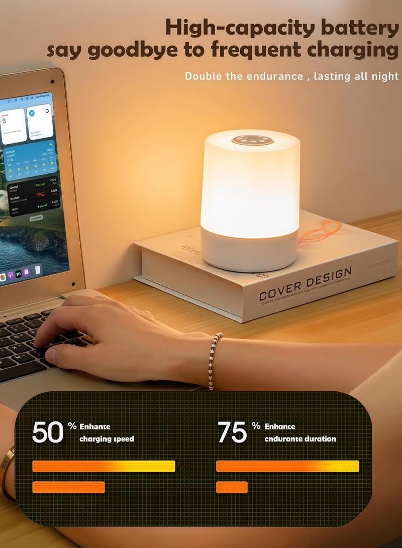 Rechargeable Touch Night Light, Dimmable LED Bedside Lamp (with Remote Control), USB Charging, 2400 mAh Battery, Long Battery Life, 3 Color Temperatures, Timer, Suitable for Bedroom, Dormitory and N  - Image 4