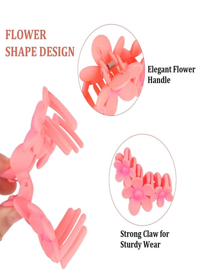 Ondder 6 Pcs Flower Hair Clips for Women: Big Claw Clips, Large Matte, Non Slip, Strong Hold, Big Hair Clips for Girls, Hair Accessories - Image 3