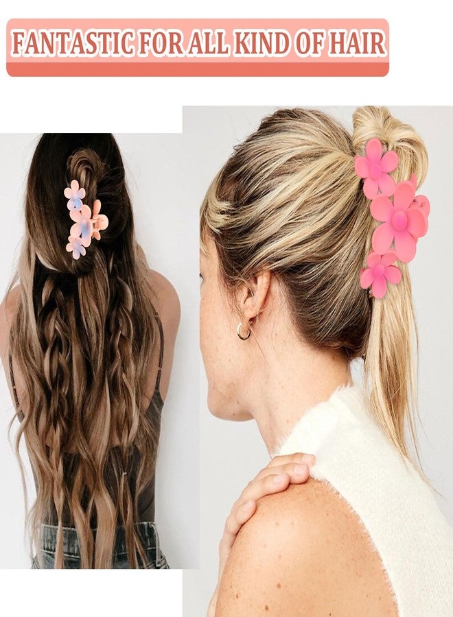 Ondder 6 Pcs Flower Hair Clips for Women: Big Claw Clips, Large Matte, Non Slip, Strong Hold, Big Hair Clips for Girls, Hair Accessories - Image 4