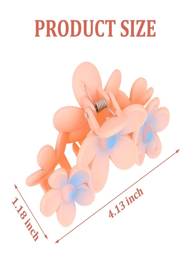 Ondder 6 Pcs Flower Hair Clips for Women: Big Claw Clips, Large Matte, Non Slip, Strong Hold, Big Hair Clips for Girls, Hair Accessories - Image 2