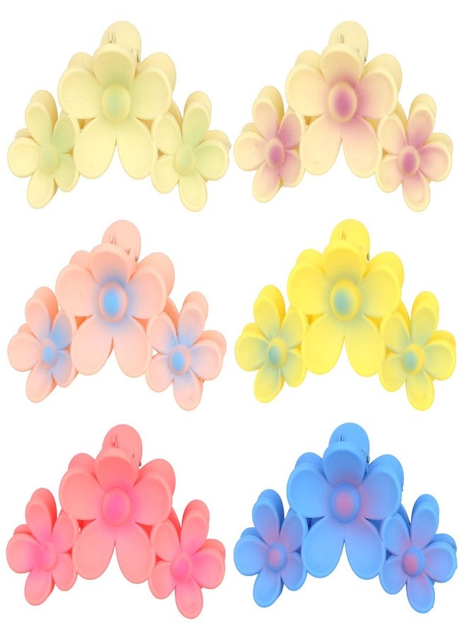 Ondder 6 Pcs Flower Hair Clips for Women: Big Claw Clips, Large Matte, Non Slip, Strong Hold, Big Hair Clips for Girls, Hair Accessories - Image 1
