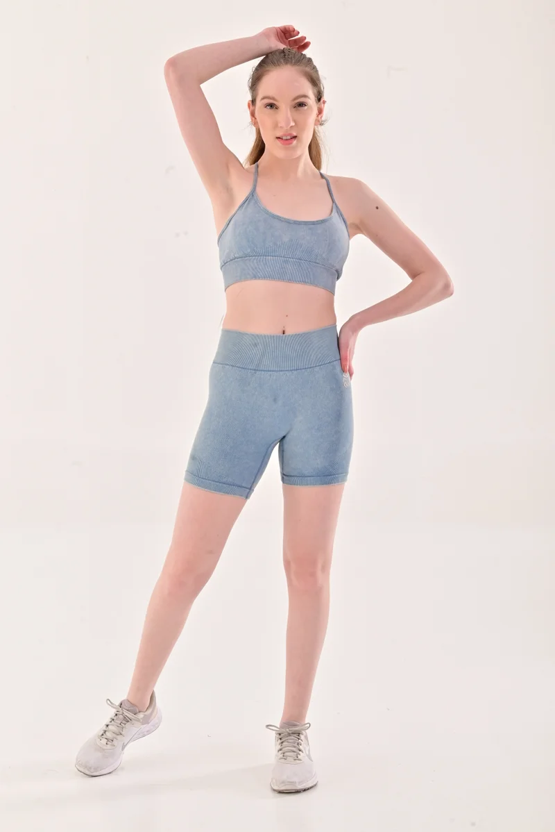 Esso5  Stonewash Racerback Sports Bra for Women | Best Price UAE