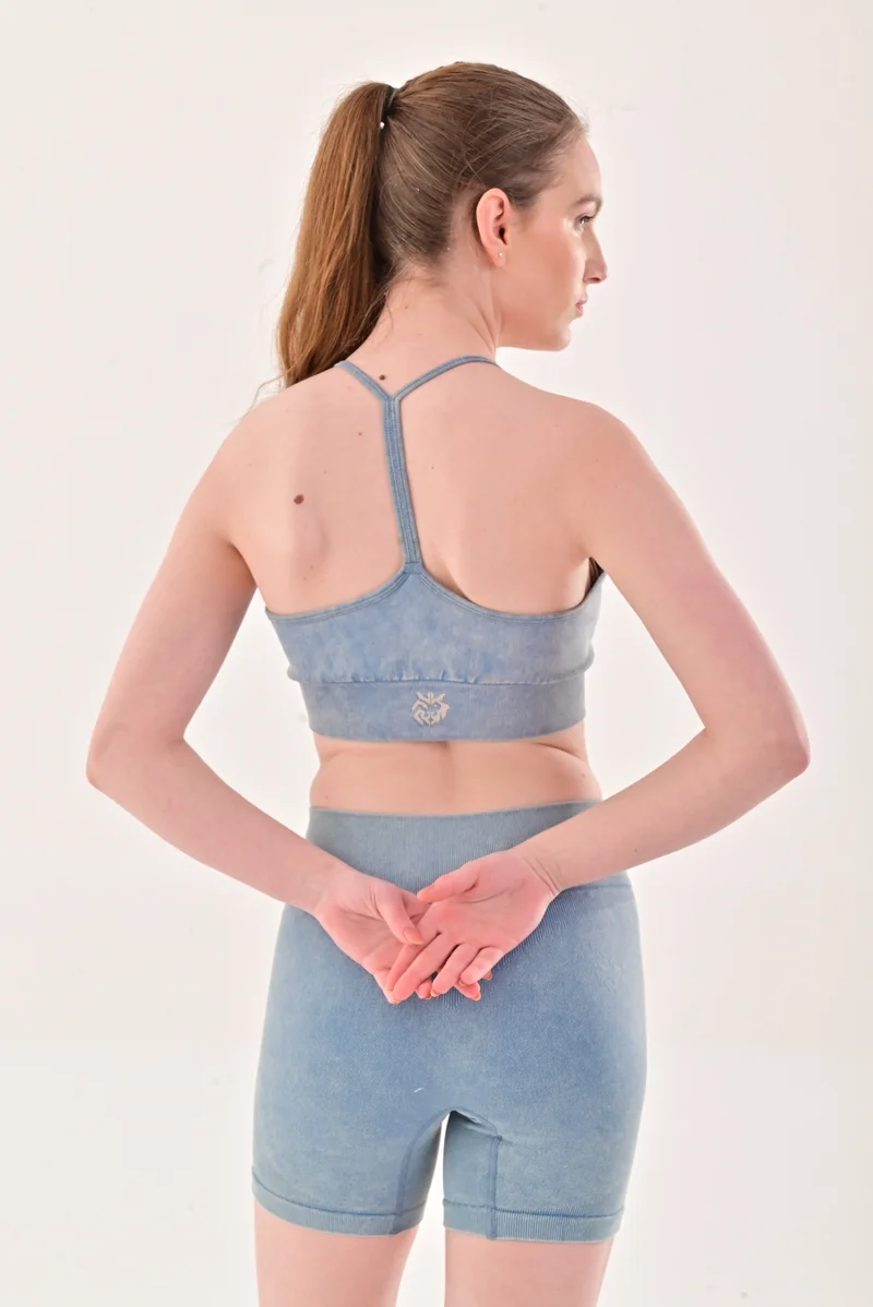 Esso5  Stonewash Racerback Sports Bra for Women | Best Price UAE