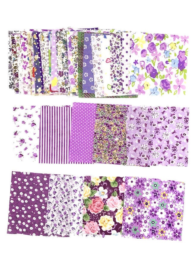 NIBEMINENT 50Pcs 10x10cm Floral Patchwork Cotton Fabric Plain Cloth for DIY Sewing Quilting Purple 20*10*20cm - Image 1